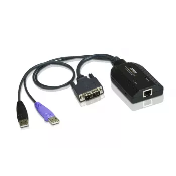 ATEN USB - DVI to Cat5e/6 KVM adapterkaabel (CPU-moodul), USB, USB, DVI-D, must, lilla, RJ-45, 1 x RJ-45
