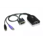 ATEN USB - DVI to Cat5e/6 KVM adapterkaabel (CPU-moodul), USB, USB, DVI-D, must, lilla, RJ-45, 1 x RJ-45