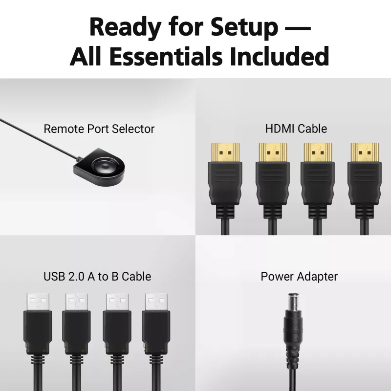 ATEN 4-Port USB 4K HDMI KVMP Switch USB klaviatuur hiir video