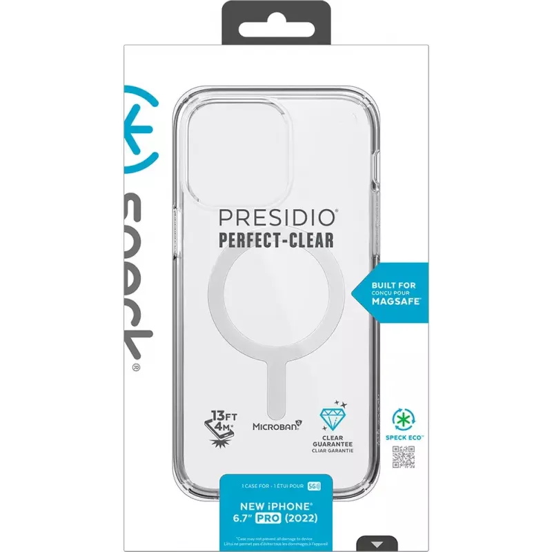 Speck Presidio Perfect Clear + MS Apple iPhone 14 Pro Max Clear - Microbaniga töökindel ümbris