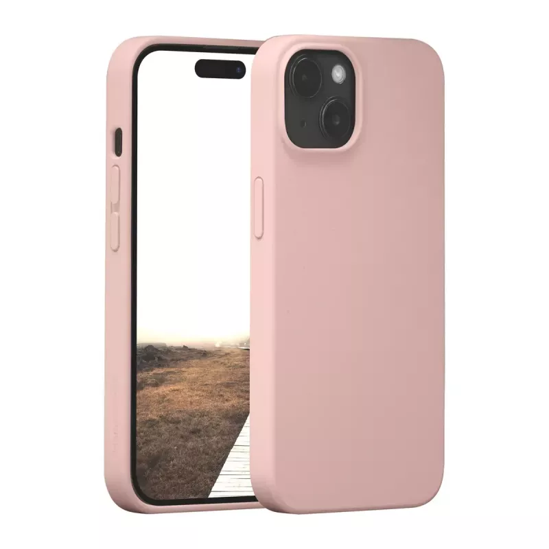 dbramante1928 Monaco silikoonümbris MagSafe'iga iPhone 15 jaoks — roosakas liiv