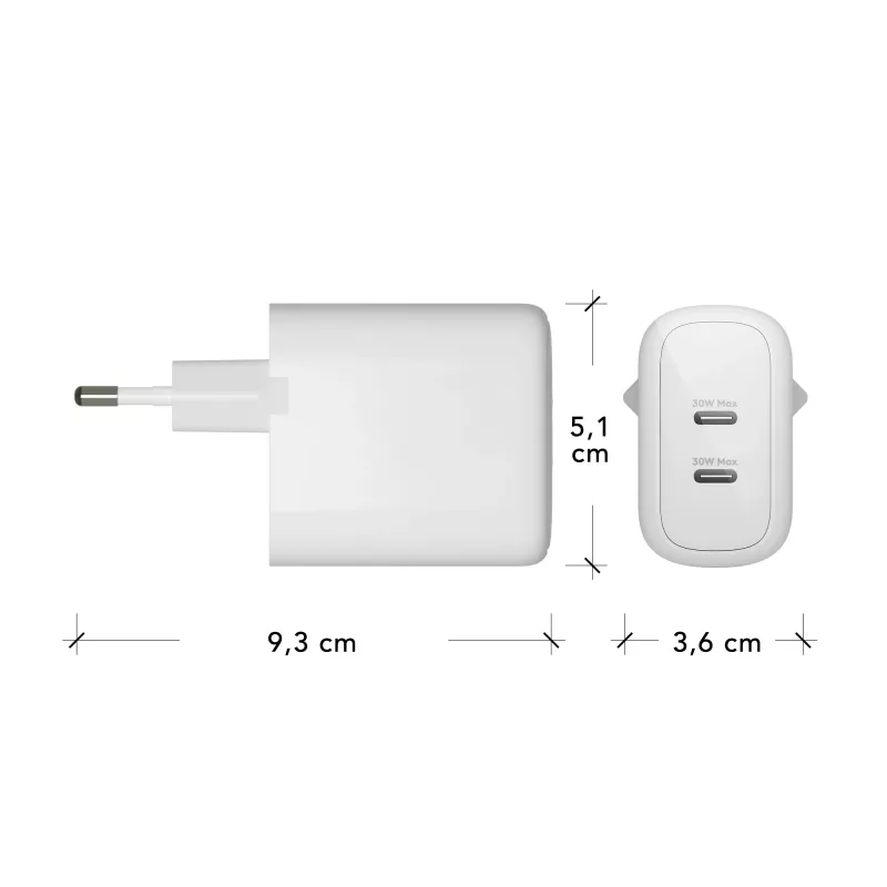 dbramante1928 re-charge Pro - EL seinilaadija - 2x USB-C 30W - W