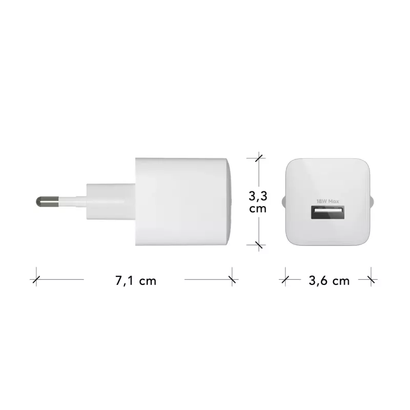 Seinalaadija dbramante1928 re-charge EU 18W USB-A valge