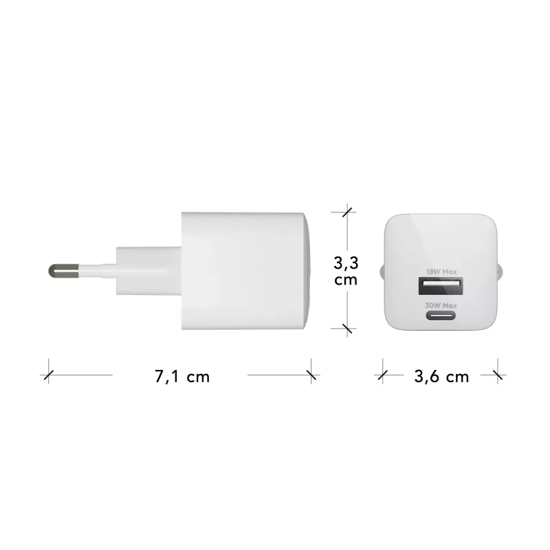 dbramante1928 re-charge Pro - EU seinadapter USBC30W+USBA18W-W