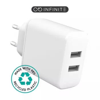 Siselaadija eSTUFF ES637005 nutitelefonile valge 2 USB-porti 5V