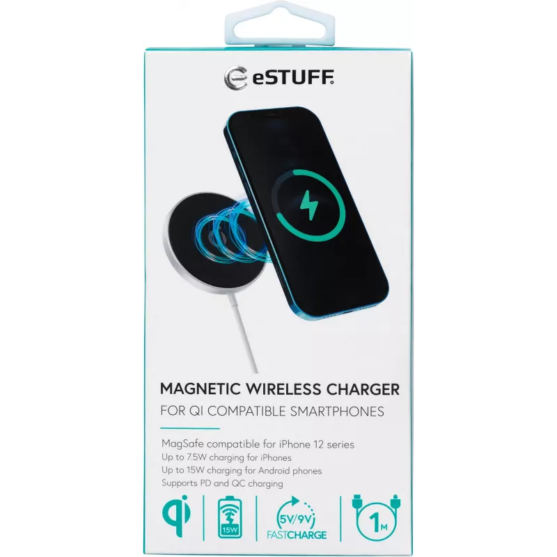 eSTUFF ES638100 mobiilseadme laadija Nutitelefon Alumiinium Vahelduvvool Juhtmevaba laadimine Kiirlaadimine Siseruumides