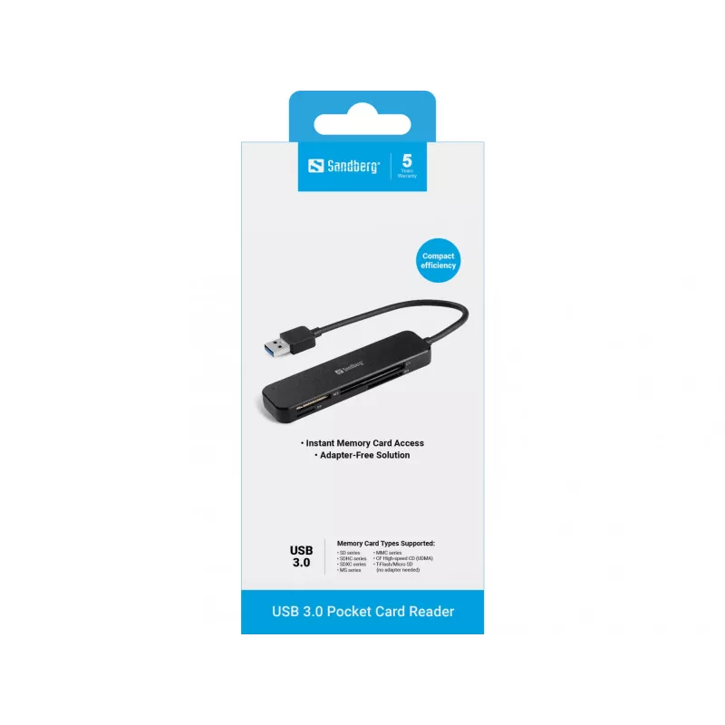 Kaardilugeja Sandberg USB 3.0 Taskukaardilugeja