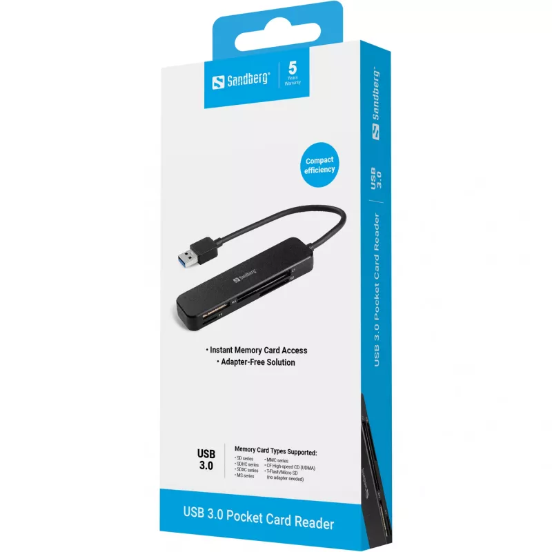 Kaardilugeja Sandberg USB 3.0 Taskukaardilugeja