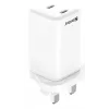 AC laadija SANDBERG Dual USB-C PD65W UK 441-62 — kaks USB-C PD 65W, UK pistik