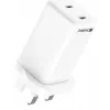 AC laadija SANDBERG Dual USB-C PD65W UK 441-62 — kaks USB-C PD 65W, UK pistik