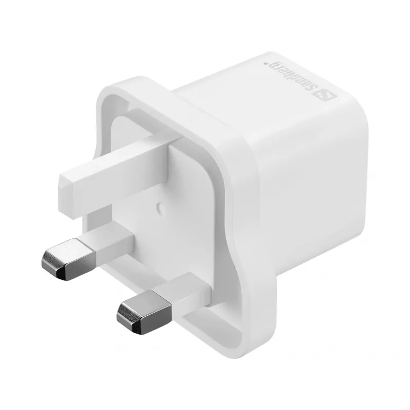 USB-C Charger SANDBERG 441-64 20W UK plug — fast USB Power Delivery charging