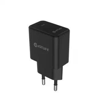 eSTUFF ES635029-BULK USB-C laadija EU PD 20W, must