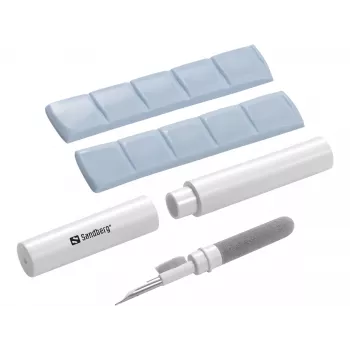 Puhastuskomplekt Sandberg Cleaning Pen Kit AirPodidele hall valge