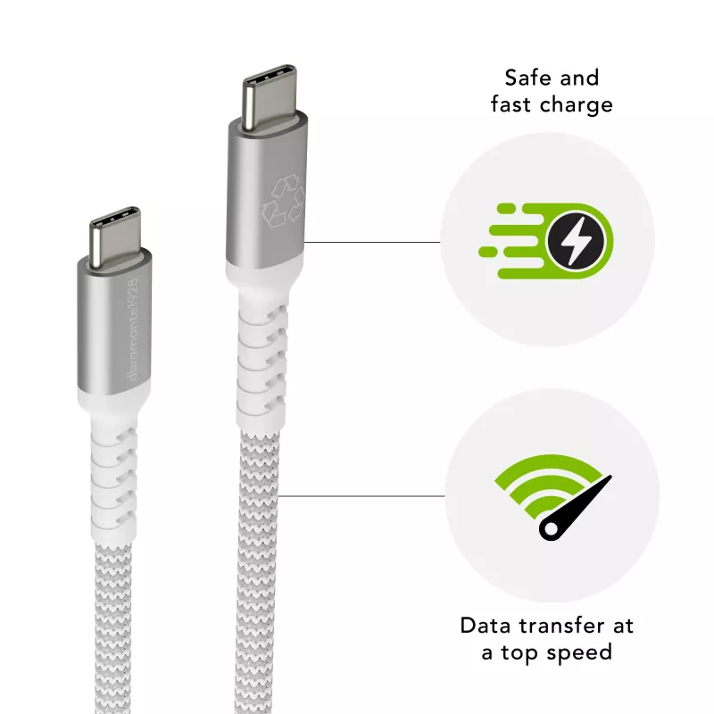 dbramante1928 re-charge Pro - BRD kaabel 1.2m USB-CtoUSB-C 100W-W