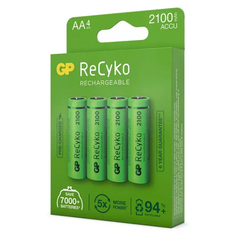 Taaslaetav aku GP patareid ReCyko+ 2100mAh 4 tk AA NiMH