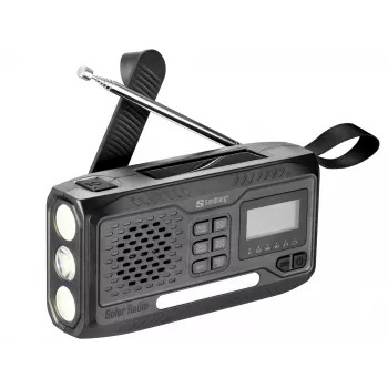 Kantav raadio SANDBERG Survivor DAB Radio All-in-1 4500 — DAB+/FM, 87,5–108 MHz, 3 W RMS, USB-A ja USB-C, 4500 mAh aku