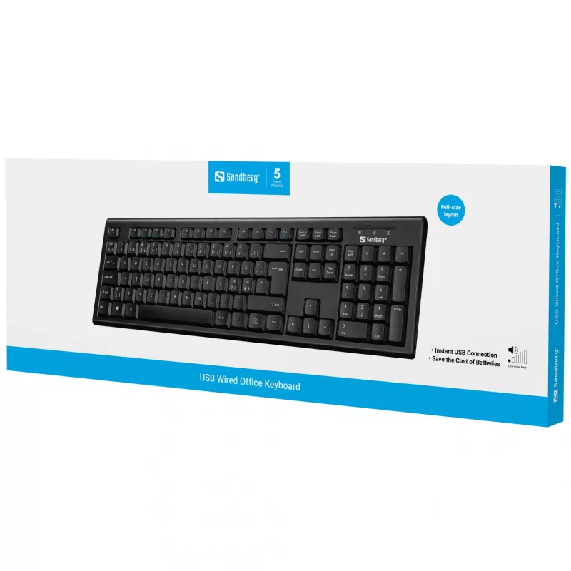 Sandberg USB Wired Office klaviatuur Nord