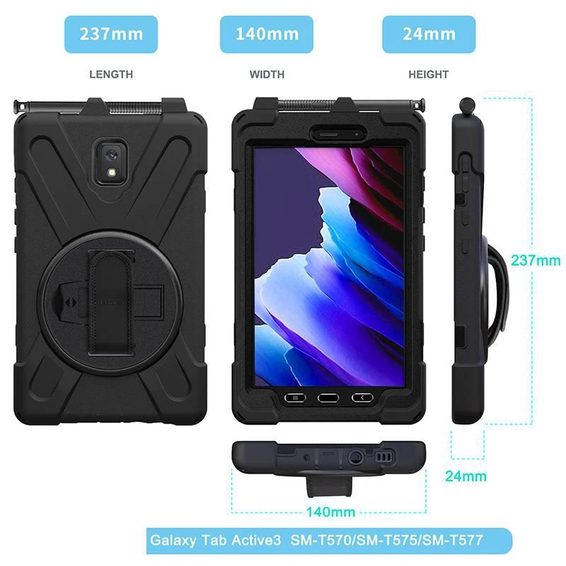 eSTUFF AUSTIN Defender ümbris Samsung Galaxy Tab Active3 jaoks - must