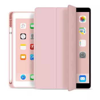 eSTUFF SEATTLE pliiatsiümbrisega ümbris iPad 9.7 2018/2017 jaoks - roosa PU nahk