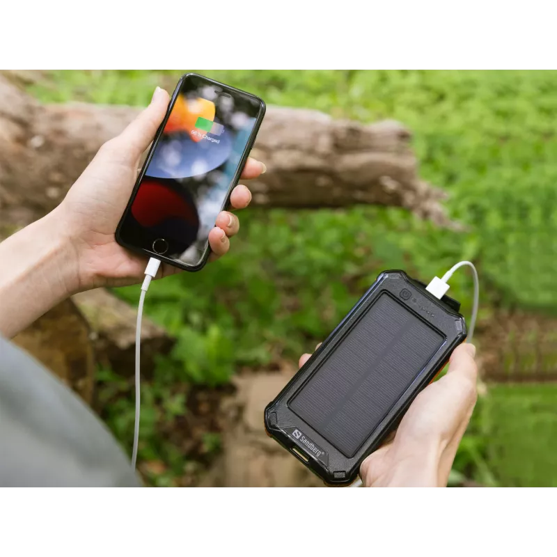 Akupank Sandberg 3in1 Solar Powerbank 10000 10000 mAh 2A Must