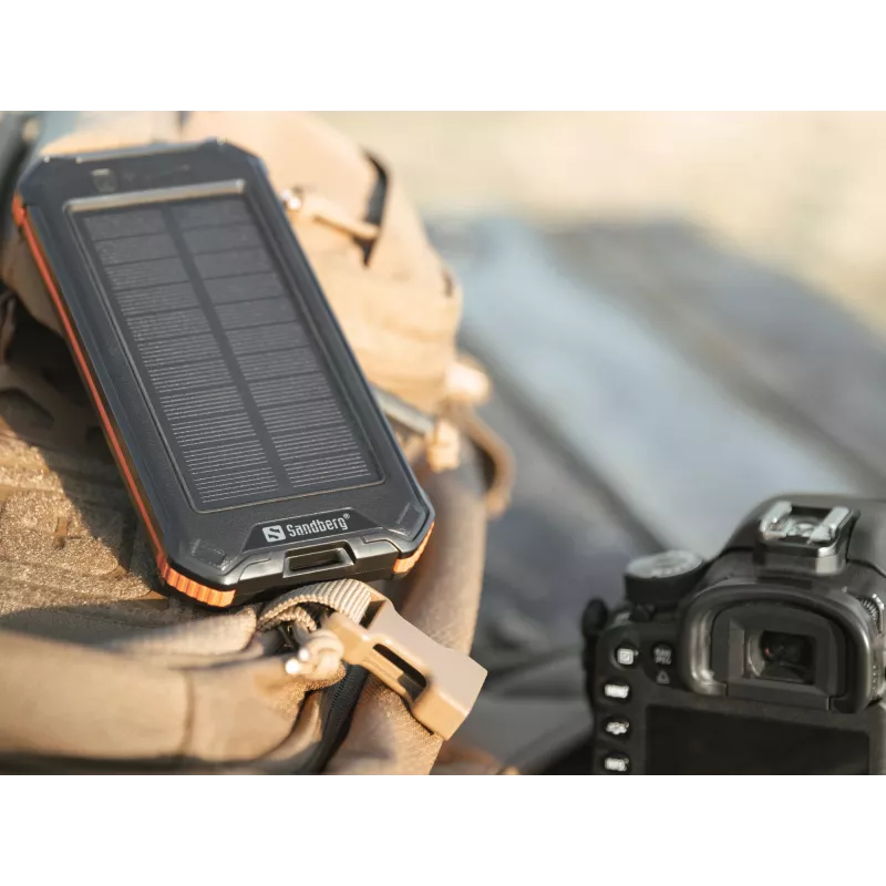 Akupank Sandberg 3in1 Solar Powerbank 10000 10000 mAh 2A Must
