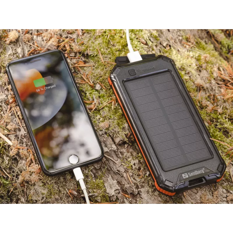 Akupank Sandberg 3in1 Solar Powerbank 10000 10000 mAh 2A Must