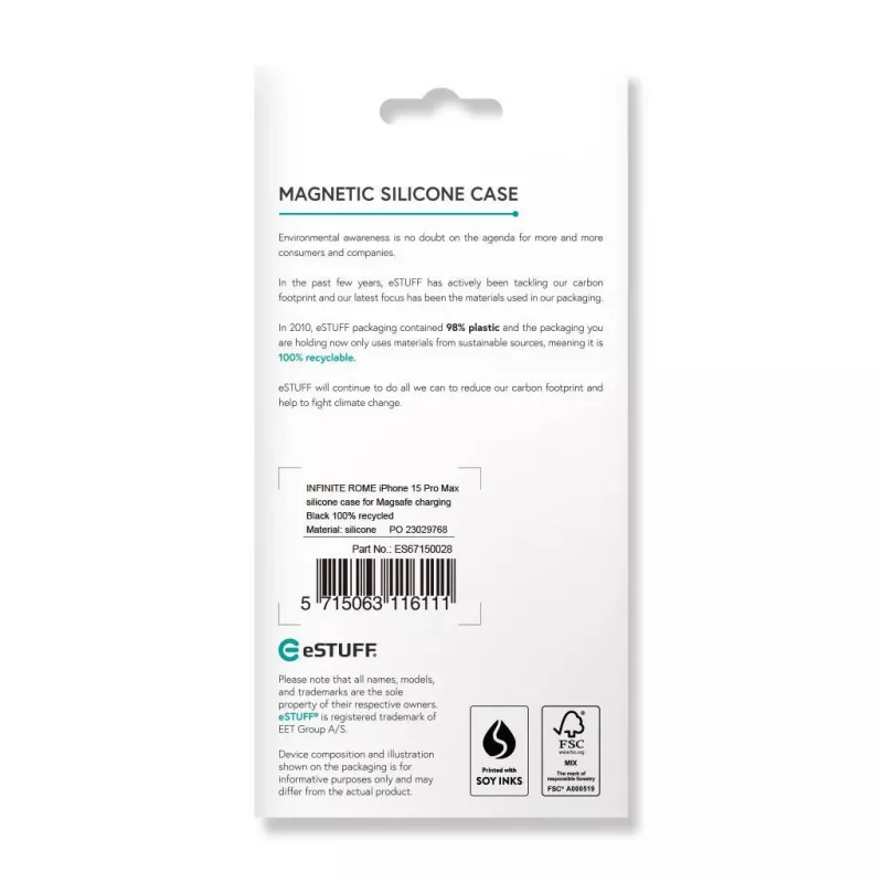 eSTUFF ES67150036-BULK mobiiltelefoni ümbris 15.5 cm (6.1 tolli) kate Must
