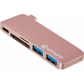 eSTUFF ES84121-ROSE sülearvuti dokk/pordireplikaator USB 3.2 Gen 2 (3.1 Gen 2) USB-C Roosikuldne