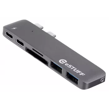 eSTUFF ES84122-hall liidese jaotur USB 3.2 Gen 1 (3.1 Gen 1) USB-C 5000 Mbit/s