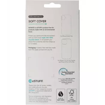 eSTUFF ES67100051 mobiiltelefoni ümbris 17 cm (6.7 tolli) Kaitseümbris Läbipaistev