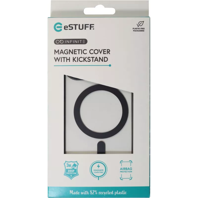 eSTUFF ES67141101 mobiiltelefoni ümbris 17 cm (6,7 inch) Kate Läbipaistev, Must