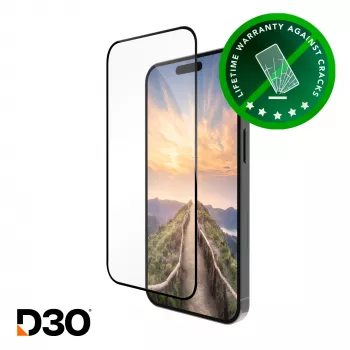 dbramante1928 eco-shield D3O - iPhone 16 ProMax - Must Edge karastatud klaasist ekraanikaitse