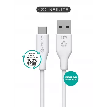 eSTUFF ES605270-BULK USB-kaabel USB 2.0 1 m USB C USB A Valge