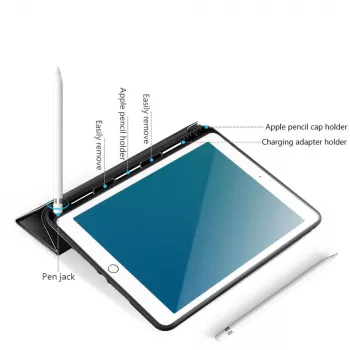 eSTUFF SEATTLE Pencil Case iPad Air 5/4 10.9 2022/2020 - must PU-nahk