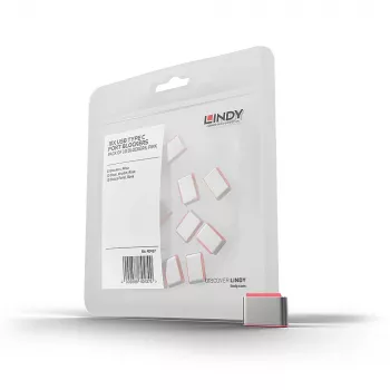 Lindy USB-tüüpi C pordiblokeerijad (ilma võtmeta) – pakis 10 tk, roosa