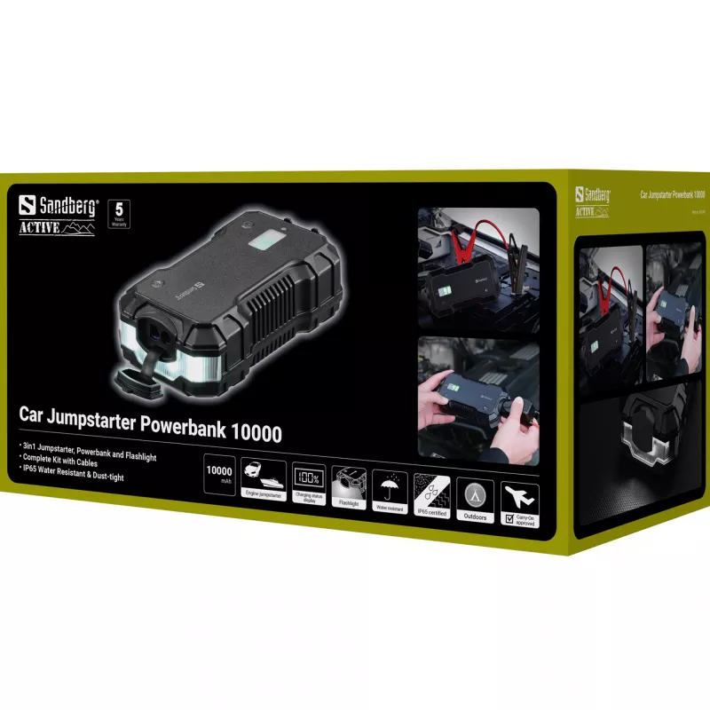 Auto käivitusabi akupank Sandberg 10000 mAh USB Type-A USB-C Must