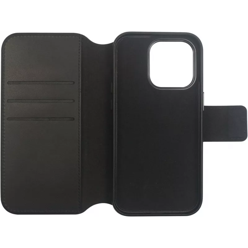 Rahakotiga ümbris eSTUFF iPhone 16 Pro 6.3 tolli must 3 kaarditaskuga