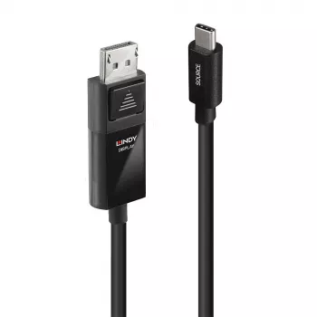 Lindy 3m USB Type C to DP 8K60 adapterkaabel, 3 m, USB USB-C, DisplayPort, Meessoost, Meessoost, Sirge