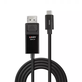 Lindy 3m USB Type C to DP 8K60 adapterkaabel, 3 m, USB USB-C, DisplayPort, Meessoost, Meessoost, Sirge