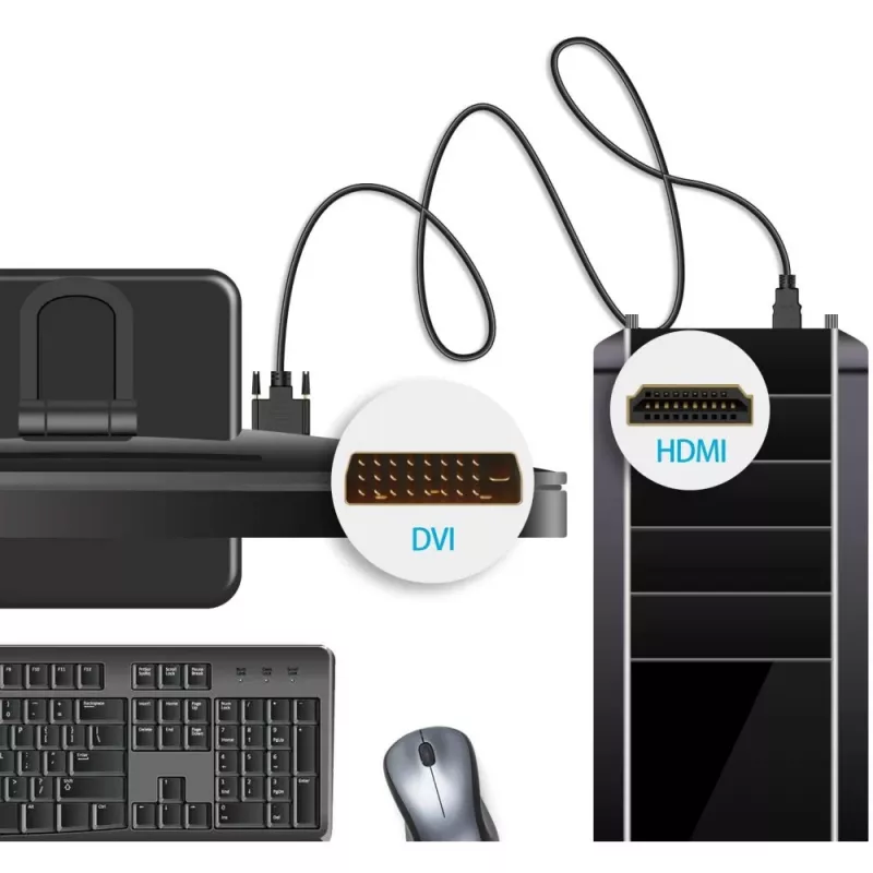 Video kaabli adapter Techly ICOC-HDMI-D-045 5 m DVI-D Must