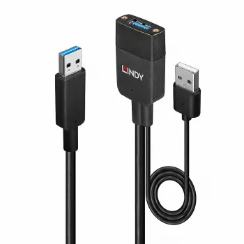 Lindy 35m hübriid USB 3.2 Gen 2 A-tüüpi kaabel, must ABS