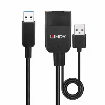 Lindy 35m hübriid USB 3.2 Gen 2 A-tüüpi kaabel, must ABS