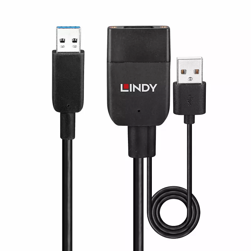 Lindy 35m hübriid USB 3.2 Gen 2 A-tüüpi kaabel, must ABS