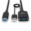 Lindy 35m hübriid USB 3.2 Gen 2 A-tüüpi kaabel, must ABS