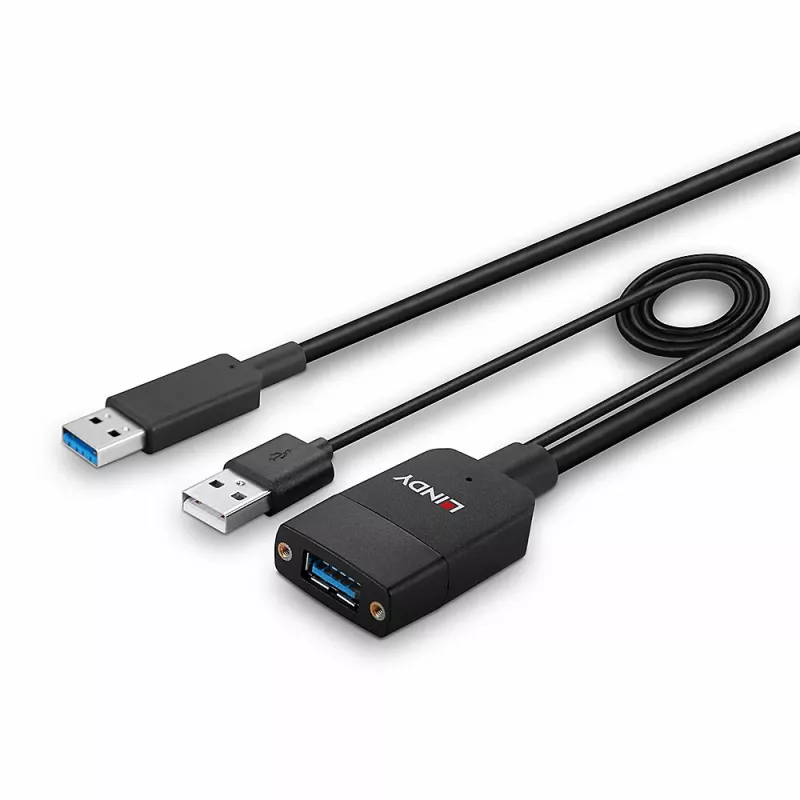 Lindy 35m hübriid USB 3.2 Gen 2 A-tüüpi kaabel, must ABS