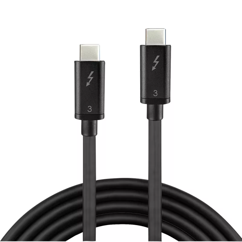 Lindy 0,5 m Thunderbolt 3 kaabel, passiivne, 0,5 m, USB C, USB C, USB 3.2 Gen 1 (3.1 Gen 1), isane/isane, must