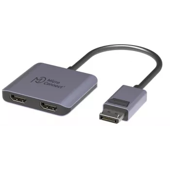 DisplayPort–2× HDMI adapter MicroConnect MC-DP-2XHDMI, kaks HDMI emast, 4K tugi