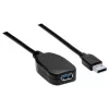 Manhattan USB-A USB-A pikenduskaabel, 5 m, isane emasele, aktiivne, 5 Gbps (USB 3.2 Gen1 ehk USB 3.0), sisseehitatud repiiter, SuperSpeed USB, must, kolmeaastane garantii, samaväärne tootega USB2AAEXT5M.