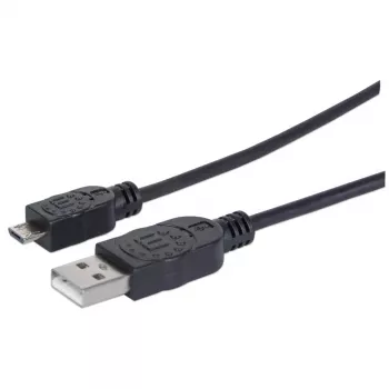 Manhattan USB-A to Micro-USB kaabel, 1,8 m, isane-isane, must, 480 Mbit/s (USB 2.0), Hi-Speed USB, eluaegne garantii, samaväärne tootega UUSBHAUB6.