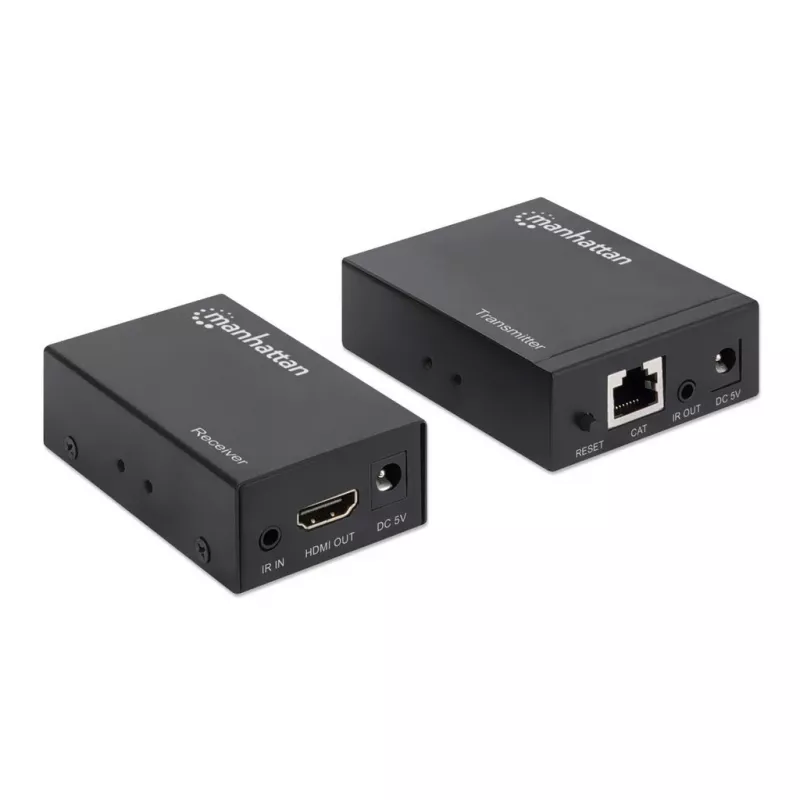 Manhattan HDMI 1080p üle Etherneti pikenduskomplekt, kuni 50 m ühe Cat6 kaabliga, Tx ja Rx moodulid, IR tugi, kolmeaastane garantii